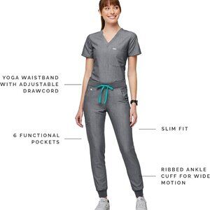Graphite Grey Figs Zamora Joggers Women's Scrubs Medium TALL